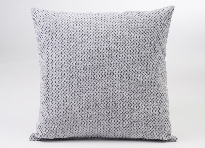 Kissenbezüge - Kissenbezug oder Stuhlkissen aus dem Hause Gözze, in Größe 905 (Kissenbezug, 40x40 cm) bis 915 (Stuhlkissen, 40x40x4 cm), in Farbe SILBER Ansicht 1