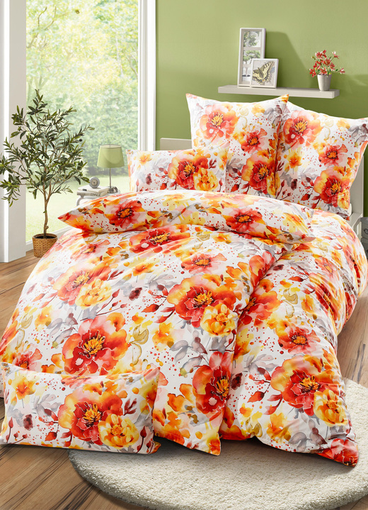 Bettwäschegarnituren - Bettwäsche-Garnitur in Microfaser-Qualität, in Größe 111 (40/80 cm + 135/200 cm) bis 115 (80/80 cm + 155/220 cm), in Farbe MULTICOLOR Ansicht 1