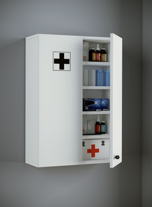 Badmöbel - Medizinschrank, in Farbe WEISS, in Ausführung Medizinschrank, 2-türig Ansicht 1
