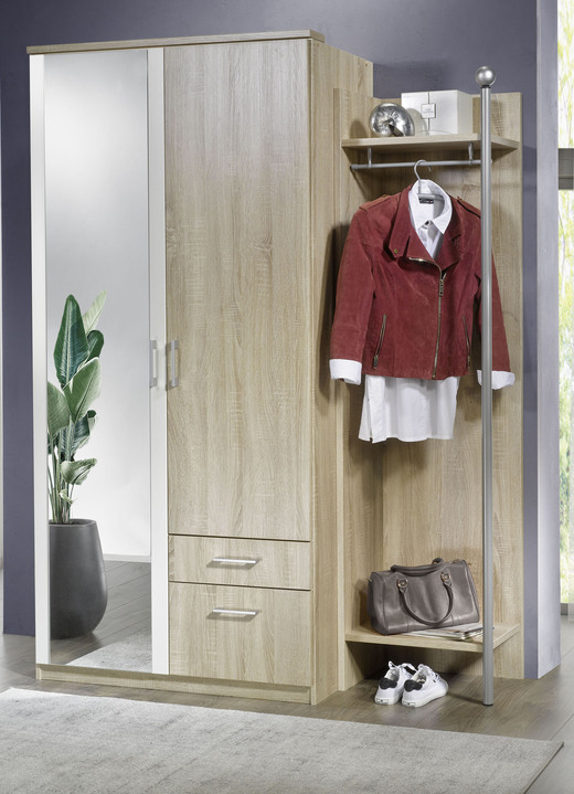 Garderobenmöbel - Modernes Garderoben-Programm, in Farbe ART.EICHE-WEISS, in Ausführung Garderobenschrank Ansicht 2