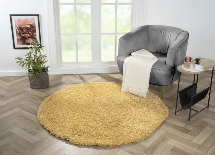 Modern - Traumhaft flauschige Brücken und Teppiche in Shaggy-Qualität Ansicht 9 Modern - Traumhaft flauschige Brücken und Teppiche in Shaggy-Qualität, in Größe 111 (Brücke 60x90 cm) bis 304 (Teppich rund ø 150 cm), in Farbe GOLD Ansicht 9