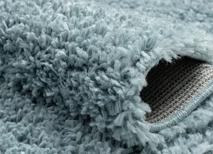Modern - Traumhaft flauschige Brücken und Teppiche in Shaggy-Qualität, in Größe 111 (Brücke 60x90 cm) bis 304 (Teppich rund ø 150 cm), in Farbe HELLBLAU Ansicht 4