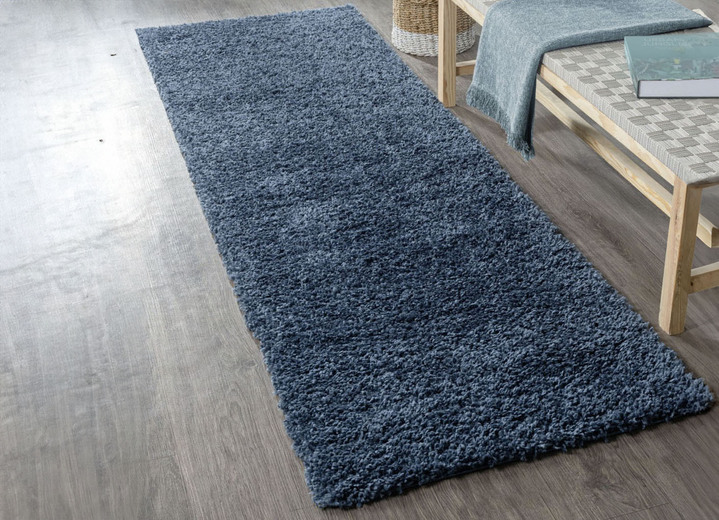 Modern - Traumhaft flauschige Brücken und Teppiche in Shaggy-Qualität, in Größe 111 (Brücke 60x90 cm) bis 304 (Teppich rund ø 150 cm), in Farbe HELLBLAU Ansicht 27