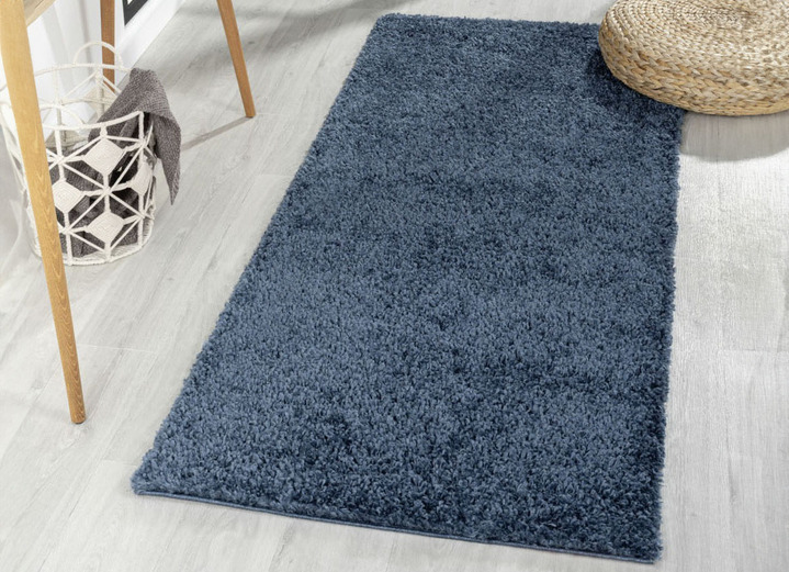 Modern - Traumhaft flauschige Brücken und Teppiche in Shaggy-Qualität, in Größe 111 (Brücke 60x90 cm) bis 304 (Teppich rund ø 150 cm), in Farbe HELLBLAU Ansicht 26