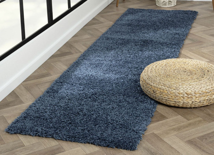 Modern - Traumhaft flauschige Brücken und Teppiche in Shaggy-Qualität, in Größe 111 (Brücke 60x90 cm) bis 304 (Teppich rund ø 150 cm), in Farbe HELLBLAU Ansicht 25