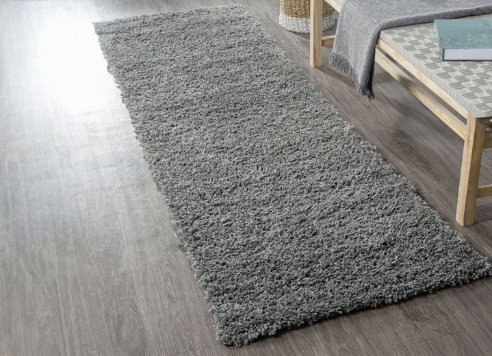 Modern - Traumhaft flauschige Brücken und Teppiche in Shaggy-Qualität, in Größe 111 (Brücke 60x90 cm) bis 304 (Teppich rund ø 150 cm), in Farbe GRAU Ansicht 2