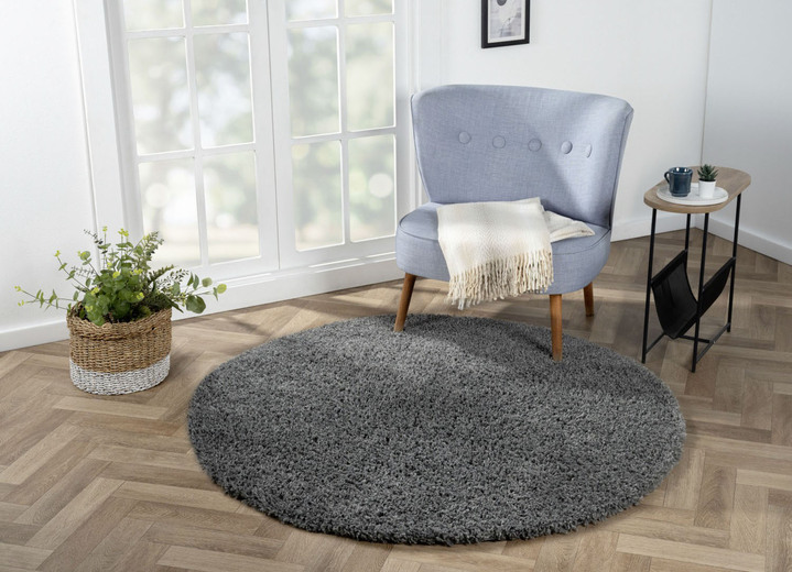 Modern - Traumhaft flauschige Brücken und Teppiche in Shaggy-Qualität, in Größe 111 (Brücke 60x90 cm) bis 304 (Teppich rund ø 150 cm), in Farbe GRAU Ansicht 19