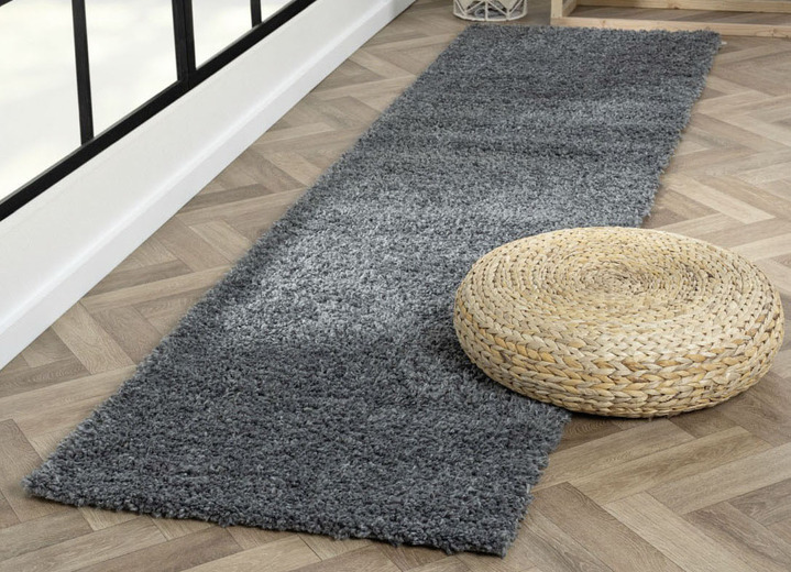 Modern - Traumhaft flauschige Brücken und Teppiche in Shaggy-Qualität, in Größe 111 (Brücke 60x90 cm) bis 304 (Teppich rund ø 150 cm), in Farbe HELLBLAU Ansicht 24