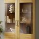Vitrinen & Highboards - Vitrinenserie mit Türen und Schubladen mit Softclose, in Farbe EICHE HELL, in Ausführung 2-türig, hoch