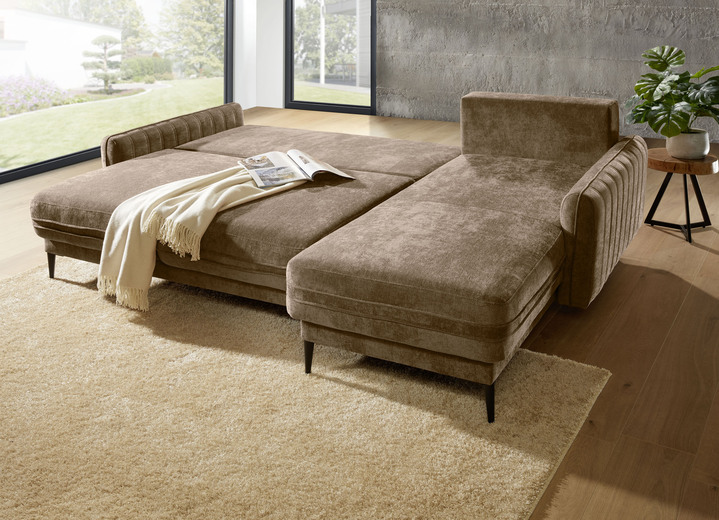 Funktions-Polstermöbel - Polsterecke mit Bettfunktion und Bettkasten, in Farbe CREME Ansicht 7
