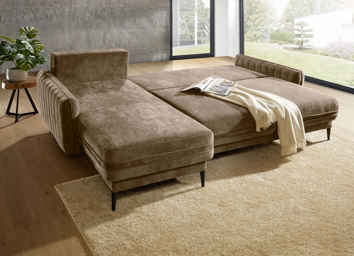 Funktions-Polstermöbel - Polsterecke mit Bettfunktion und Bettkasten, in Farbe CREME Ansicht 11