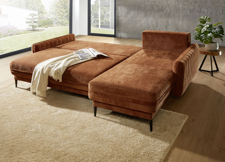 Funktions-Polstermöbel - Polsterecke mit Bettfunktion und Bettkasten, in Farbe CREME Ansicht 5