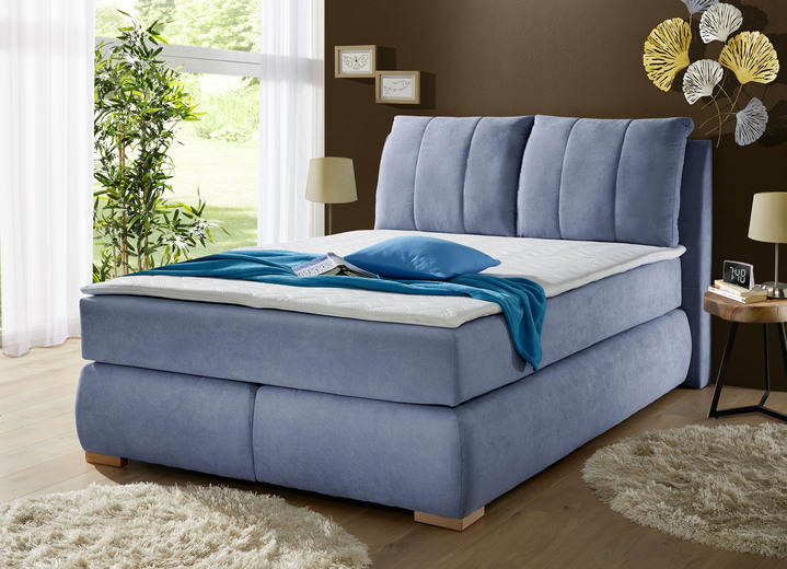 Betten - Boxspringbett mit Topper, in Farbe BLAU Ansicht 1