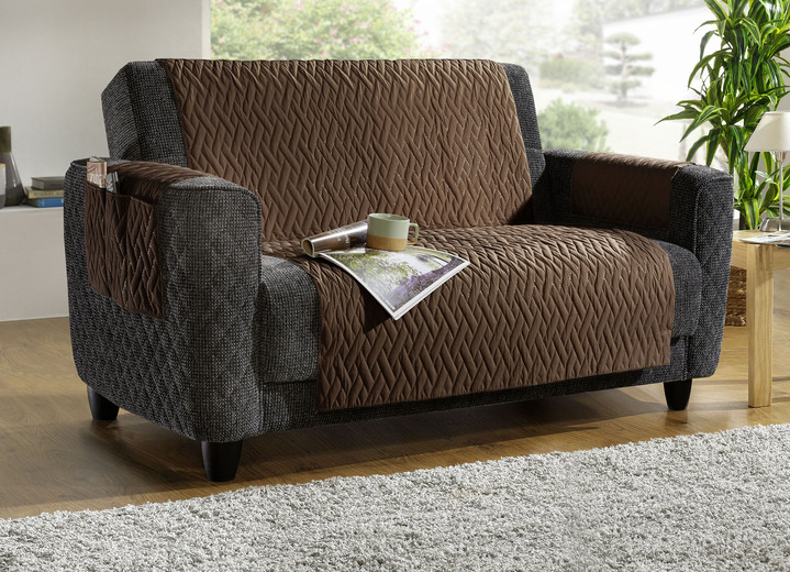 Sessel- & Sofaüberwürfe - Wasserdichte Schoner – Schutzauflage, in Größe 101 (Sesselschoner, 50x150 cm) bis 865 (2 Armlehnenschoner, 38x 55 cm), in Farbe HELLGRAU Ansicht 7