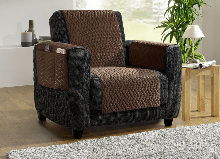 Sessel- & Sofaüberwürfe - Wasserdichte Schoner – Schutzauflage, in Größe 101 (Sesselschoner, 50x150 cm) bis 865 (2 Armlehnenschoner, 38x 55 cm), in Farbe HELLGRAU Ansicht 8