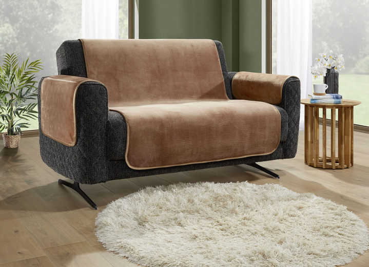 Sessel- & Sofaüberwürfe - Wohnaccessoires mit Anti-Rutsch-Beschichtung, in Größe 101 (Sesselschoner, 50x150 cm) bis 865 (2 Armlehnenschoner, 50x 70 cm), in Farbe ROT Ansicht 2