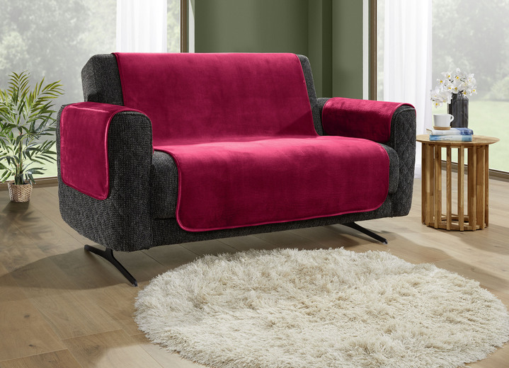 Sessel- & Sofaüberwürfe - Wohnaccessoires mit Anti-Rutsch-Beschichtung, in Größe 101 (Sesselschoner, 50x150 cm) bis 865 (2 Armlehnenschoner, 50x 70 cm), in Farbe ROT Ansicht 11