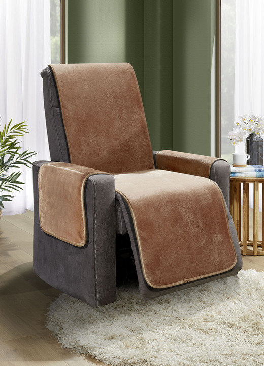 Sessel- & Sofaüberwürfe - Wohnaccessoires mit Anti-Rutsch-Beschichtung, in Größe 101 (Sesselschoner, 50x150 cm) bis 865 (2 Armlehnenschoner, 50x 70 cm), in Farbe ROT Ansicht 4