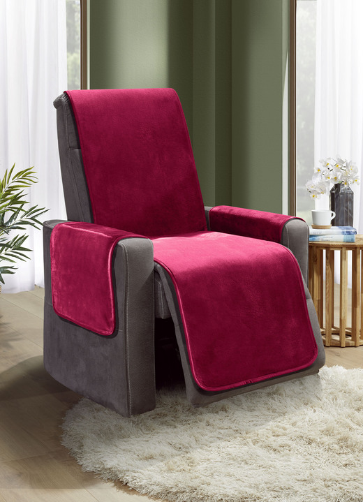 Sessel- & Sofaüberwürfe - Wohnaccessoires mit Anti-Rutsch-Beschichtung, in Größe 101 (Sesselschoner, 50x150 cm) bis 865 (2 Armlehnenschoner, 50x 70 cm), in Farbe ROT Ansicht 1