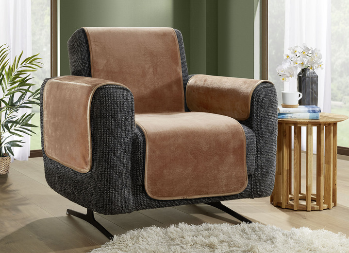 Sessel- & Sofaüberwürfe - Wohnaccessoires mit Anti-Rutsch-Beschichtung, in Größe 101 (Sesselschoner, 50x150 cm) bis 865 (2 Armlehnenschoner, 50x 70 cm), in Farbe ROT Ansicht 3