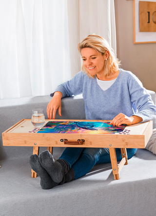 Sonstiges - Spiel- und Puzzletisch für Puzzles mit bis zu 500 Teilen – Farbe BRAUN – Ansicht  Sonstiges - Spiel- und Puzzletisch für Puzzles mit bis zu 500 Teilen, in Farbe BRAUN – Farbe BRAUN – Ansicht