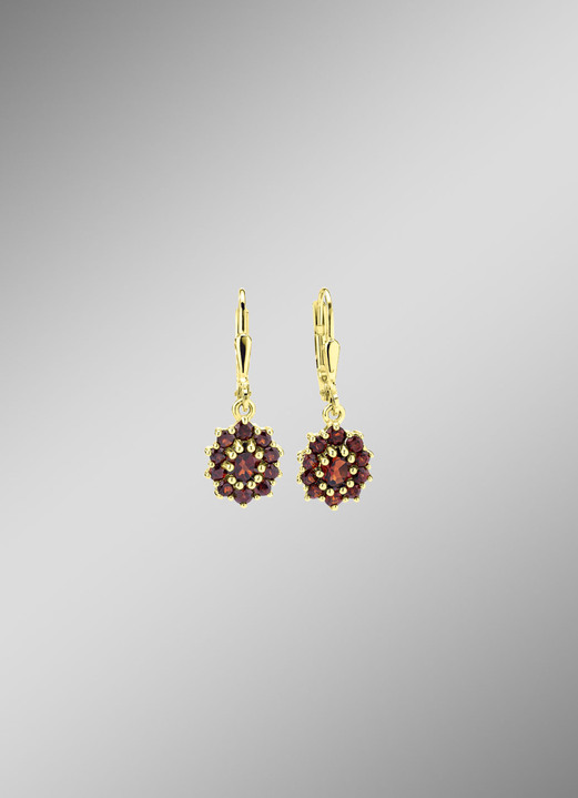 mit Edelsteinen - Elegante Ohrringe mit echt Granat, in Farbe  Ansicht 1