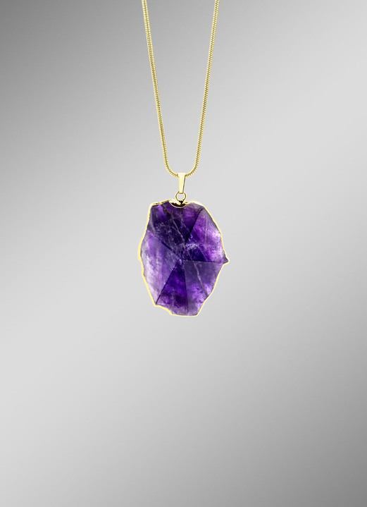 Damen-Modeschmuck - Echt Amethyst Anhänger mit Kette, in Farbe  Ansicht 1