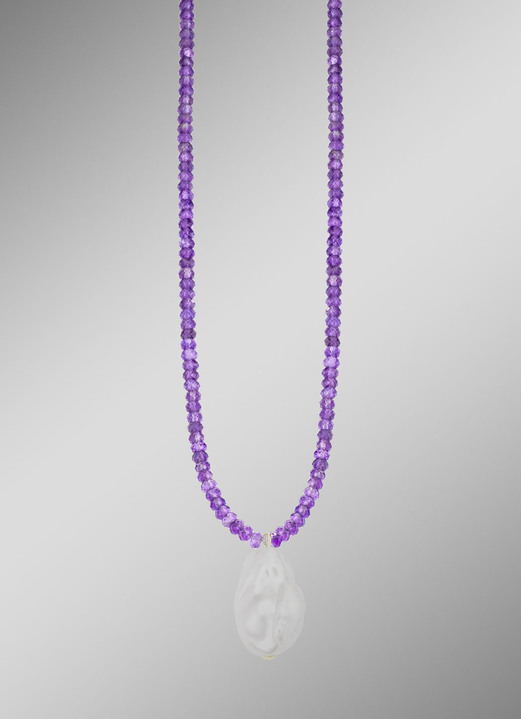 Halsketten & Armbänder - Halskette aus echten Amethyststeinen , in Farbe  Ansicht 1