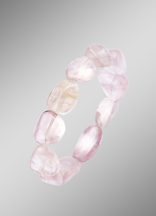 mit Edelsteinen - Echt Rosenquarz Armband , in Farbe  Ansicht 1