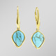 mit Edelsteinen - Vergoldete Ohrringe mit Türkis, in Farbe  – Ansicht 1