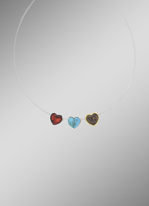 Anhänger - Herz-Anhänger mit Bernstein Ansicht 2 Anhänger - Herz-Anhänger mit Bernstein, in Farbe  Ansicht 2