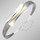 Halsketten & Armbänder - Moderne Garnitur in Bicolor aus Silber 925/- fein und Stahl – Ansicht 1 Halsketten & Armbänder - Moderne Garnitur in Bicolor aus Silber 925/- fein und Stahl, in Farbe , in Ausführung Armband – Ansicht 1