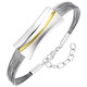 Halsketten & Armbänder - Moderne Garnitur in Bicolor aus Silber 925/- fein und Stahl – Ansicht 2 Halsketten & Armbänder - Moderne Garnitur in Bicolor aus Silber 925/- fein und Stahl, in Farbe , in Ausführung Armband – Ansicht 2