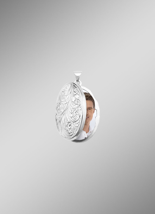 Anhänger - Elegantes Medaillon aus Silber 925/- fein Ansicht 3 Anhänger - Elegantes Medaillon aus Silber 925/- fein, in Farbe  Ansicht 3