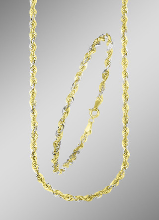 Stilvolle Kordelketten-Garnitur aus Gold 585/- fein