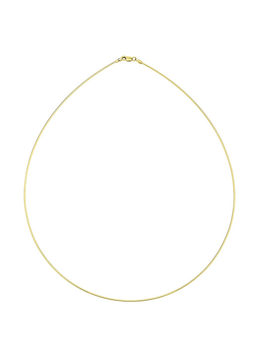 ohne Steine / mit Zirkonia - Hochwertiger Omega-Halsreif aus Gold 585/- fein, in Farbe  Ansicht 2
