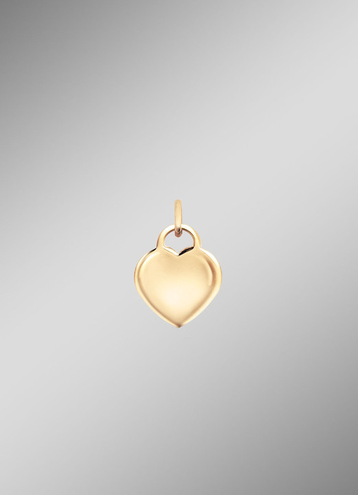 ohne Steine / mit Zirkonia - Ein tolles Geschenk: Herz-Anhänger aus Gold 585/- fein Ansicht 5 ohne Steine / mit Zirkonia - Ein tolles Geschenk: Herz-Anhänger aus Gold 585/- fein, in Farbe  Ansicht 5
