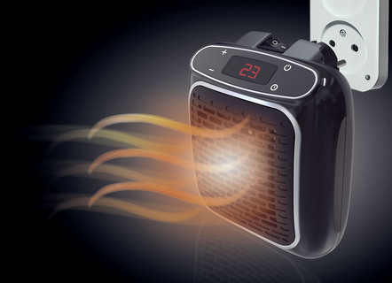 Heizgeräte - Mini-Heizung mit Thermo-Keramik-Heiztechnologie, in Farbe SCHWARZ – Farbe SCHWARZ – Ansicht 