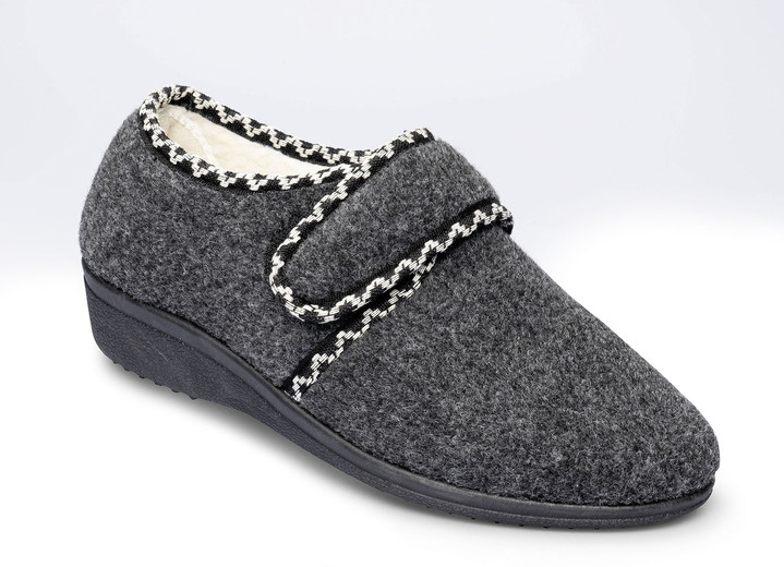 Hausschuhe - Kuschelige Hausschuhe mit flauschigem Innenfutter Ansicht 3 Hausschuhe - Kuschelige Hausschuhe mit flauschigem Innenfutter, in Größe 036 bis 042, in Farbe MARINE Ansicht 3