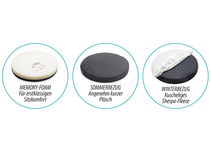 Sitzhilfen - Dreh-Sitzkissen von Relaxvital Ansicht 4 Sitzhilfen - Dreh-Sitzkissen von Relaxvital, in Farbe GRAU-WEISS Ansicht 4