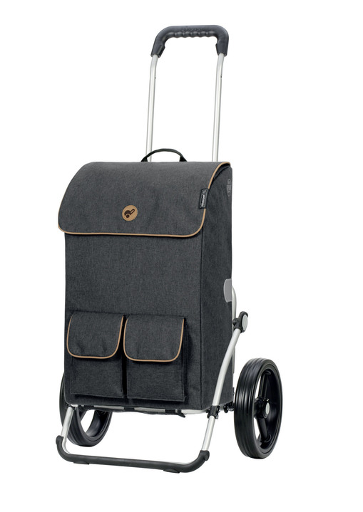 Einkaufstrolleys - Einkaufsroller aus hochwertigem Aluminium, in Farbe SCHWARZ Ansicht 1