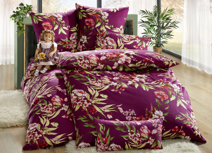 Inspirationen - Beidseitig bedruckte Bettwäsche-Garnitur, in Größe 111 (40/80 cm + 135/200 cm) bis 115 (80/80 cm + 155/220 cm), in Farbe DUNKELBLAU Ansicht 3