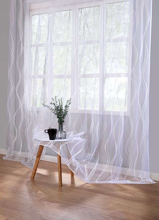 Traum in Weiß - Store Welle mit Bleibandabschluss, in Größe 136 (H100xB300 cm) bis 283 (H245xB300 cm), in Farbe WEISS Ansicht 2