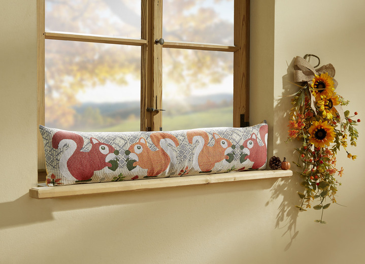 Wohnaccessoires - Zugluftrolle „Eichhörnchen“, in Farbe ORANGE-GRAU-BRAUN Ansicht 2