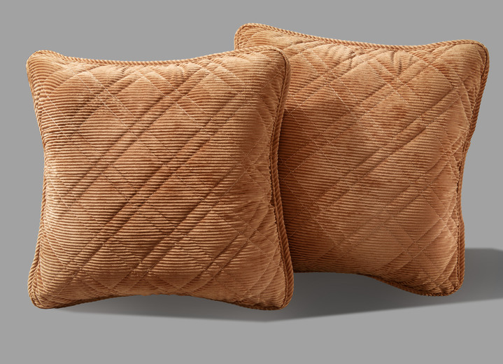 Tagesdecken - Tagesdecken in Cordoptik-Optik, in Größe 873 (für Einzelbett, 140/210) bis 924 (Kissenbezug, 40/80), in Farbe NATUR Ansicht 2