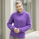 Pullover - Pullover aus Bouclé mit Alpaka  – Farbe LILA – Ansicht 1 Pullover - Pullover aus Bouclé mit Alpaka , in Größe L(44/46) bis XL(48/50), in Farbe LILA – Farbe LILA – Ansicht 1