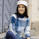 Pullover - Pullover in Jacquard-Dessin – Farbe JEANSBLAU-BLEU-WEISS – Ansicht 3 Pullover - Pullover in Jacquard-Dessin, in Größe L(44/46) bis XS(32/34), in Farbe JEANSBLAU-BLEU-WEISS – Farbe JEANSBLAU-BLEU-WEISS – Ansicht 3