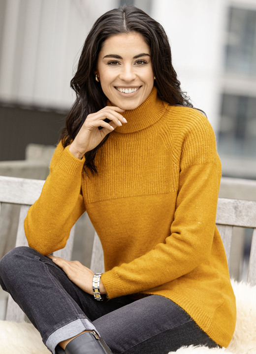 Pullover - Pullover in Strickmix Ansicht 2 Pullover - Pullover in Strickmix, in Größe L(44/46) bis XS(32/34), in Farbe SAFRAN MELIERT Ansicht 2