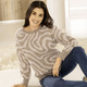 Pullover - Pullover in Jacquard-Dessin, in Größe L(44/46) bis XS(32/34), in Farbe PETROL-PAZIFIK – Farbe SAND-BEIGE – Ansicht 1