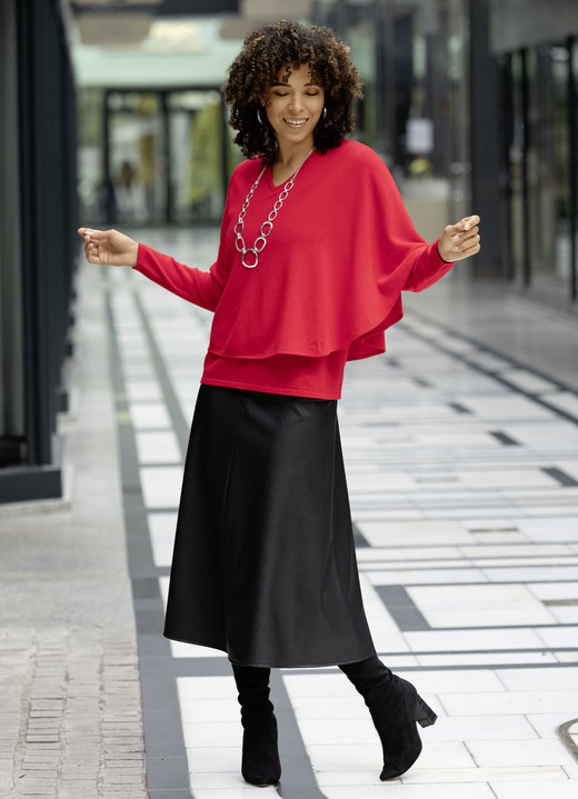 Pullover - Pullover in 2-Lagen-Look, in Größe 036 bis 052, in Farbe ROT Ansicht 2